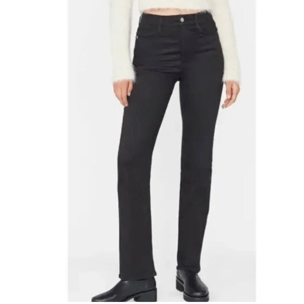 Frame Le Super High Straight In Charcoal/Washed Black! Size 29